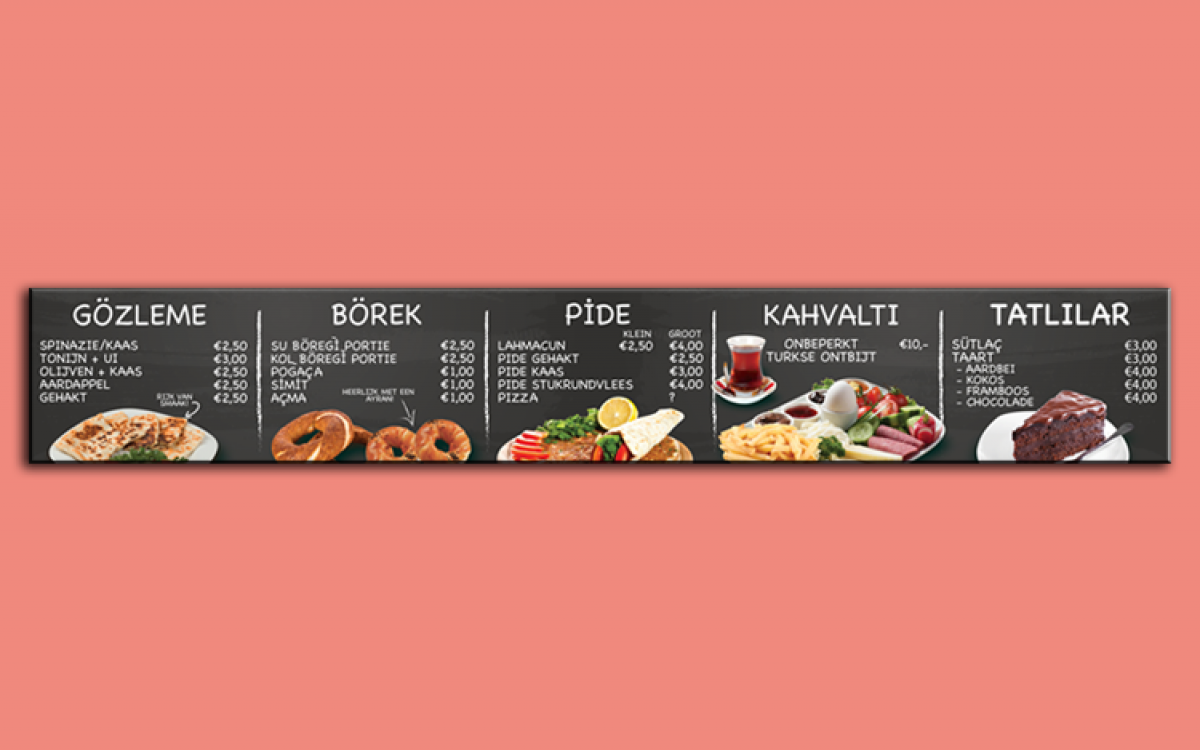 Antep Tatlisi menu borden