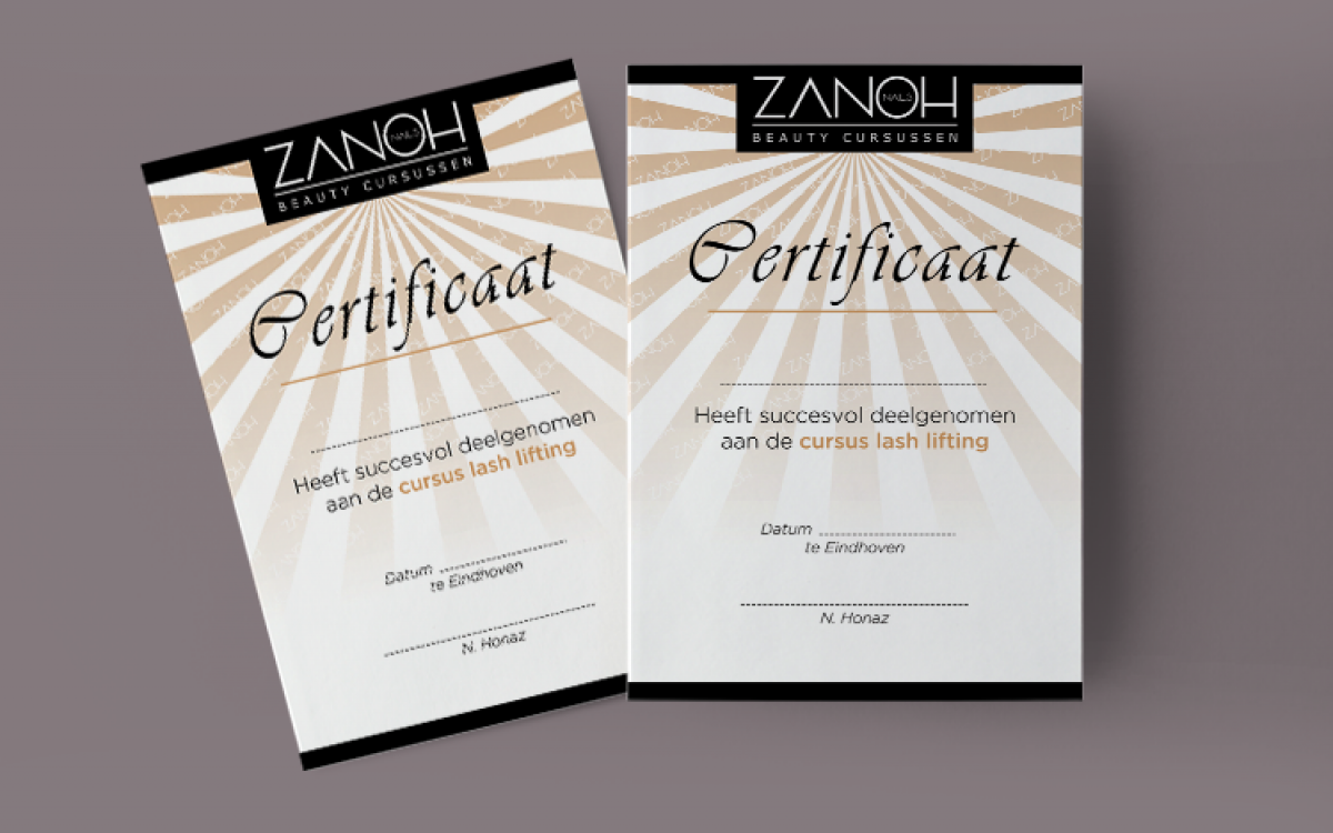 Zanoh Academy Certificaat